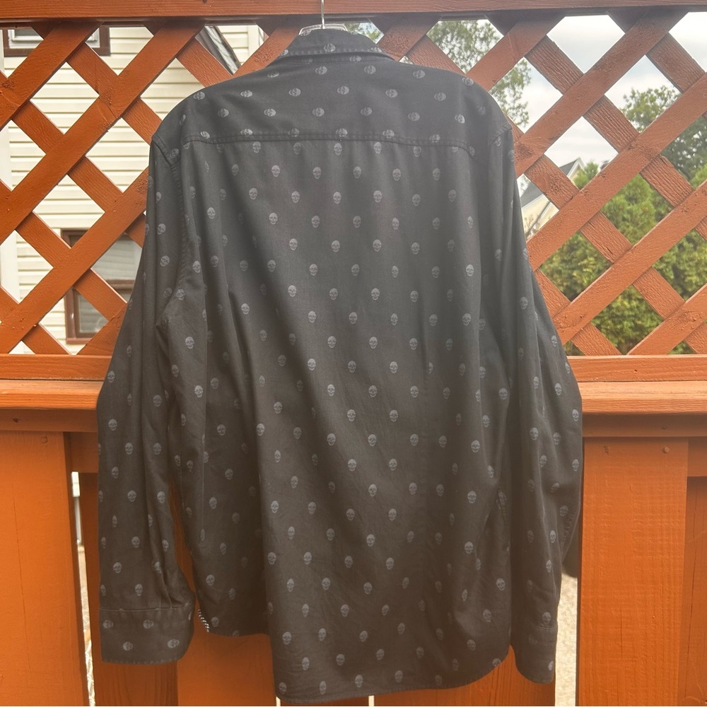 Robert Graham mens skull Pattern button up black Shirt Size 2XL Taylored fit fun - Picture 14 of 16
